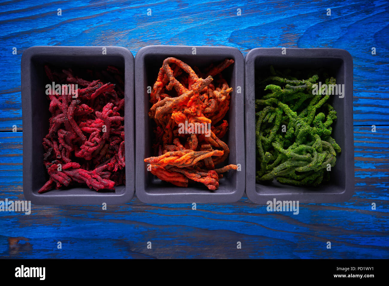 Codium seaweed algae colored colorful ingredient for cuisine decoration Stock Photo