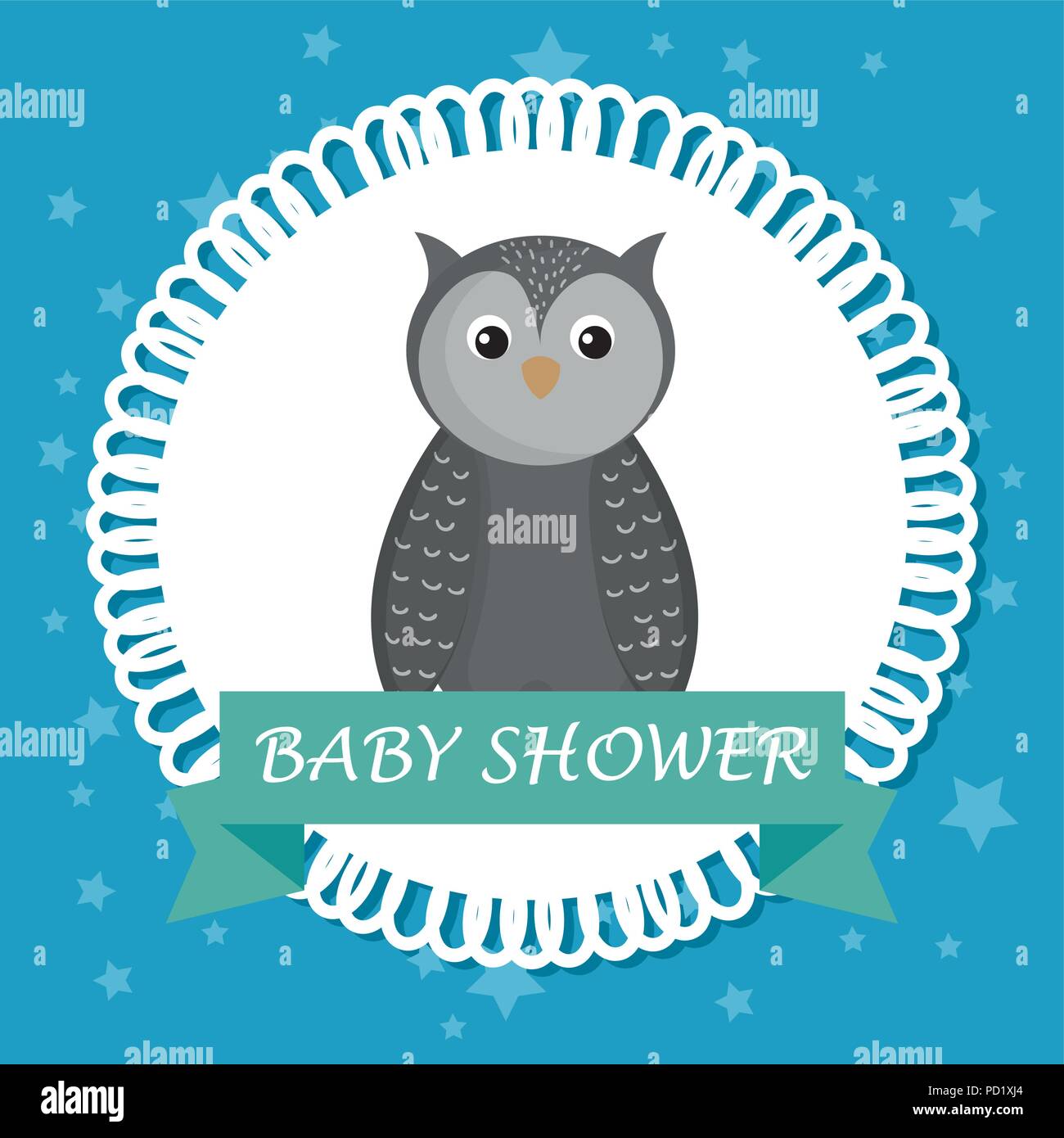 baby shower card with cute owl Stock Vector Image & Art - Alamy