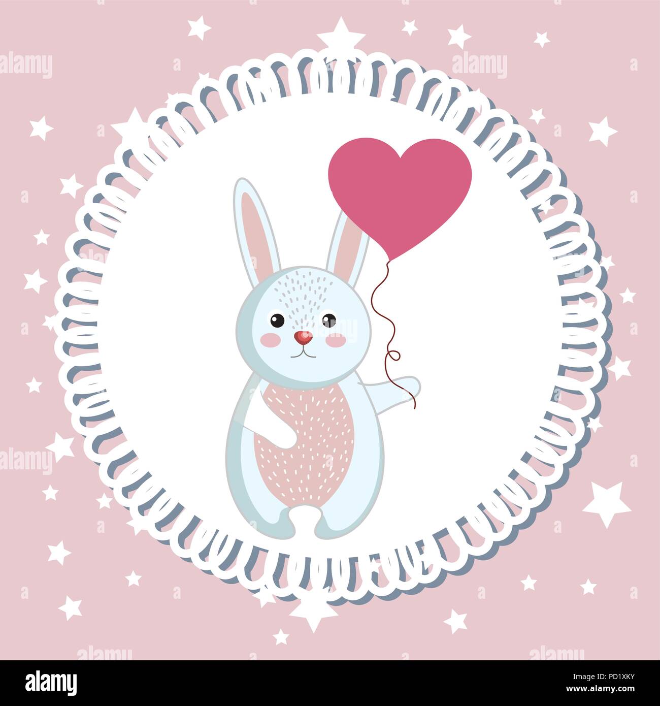 baby shower card with cute rabbit Stock Vector Image & Art - Alamy