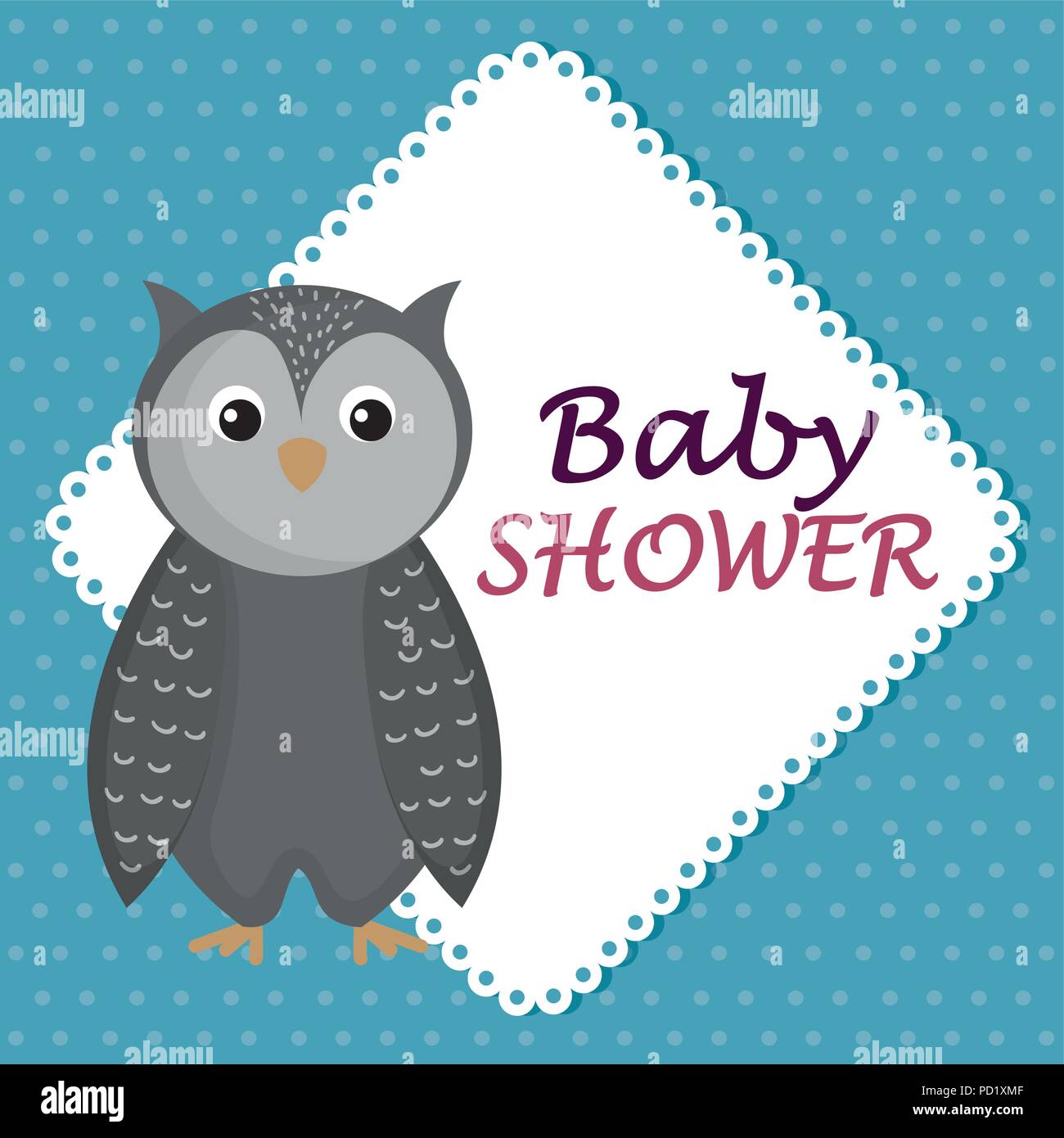 baby shower card with cute owl Stock Vector Image & Art - Alamy
