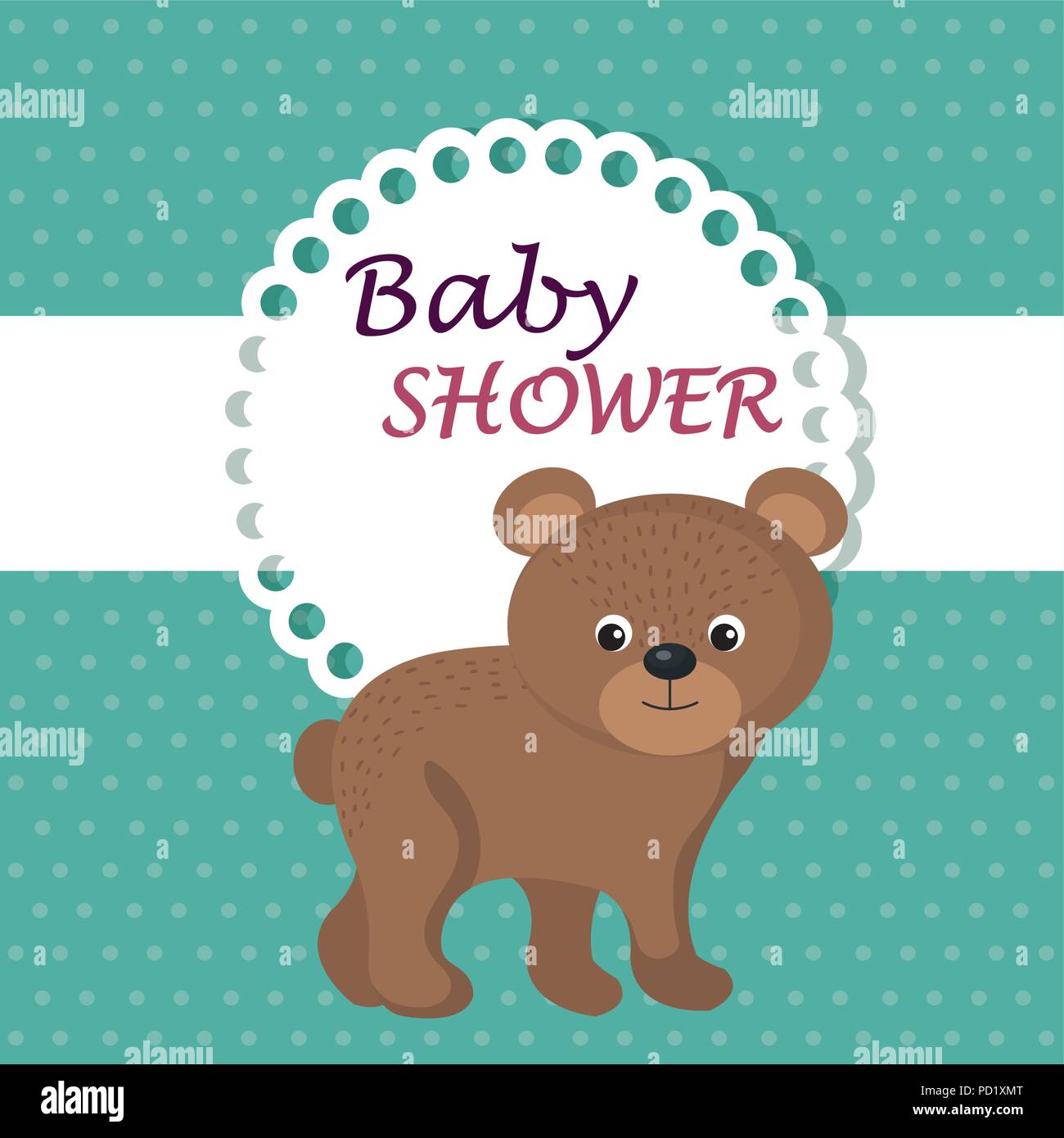 baby shower card with cute bear Stock Vector Image & Art - Alamy