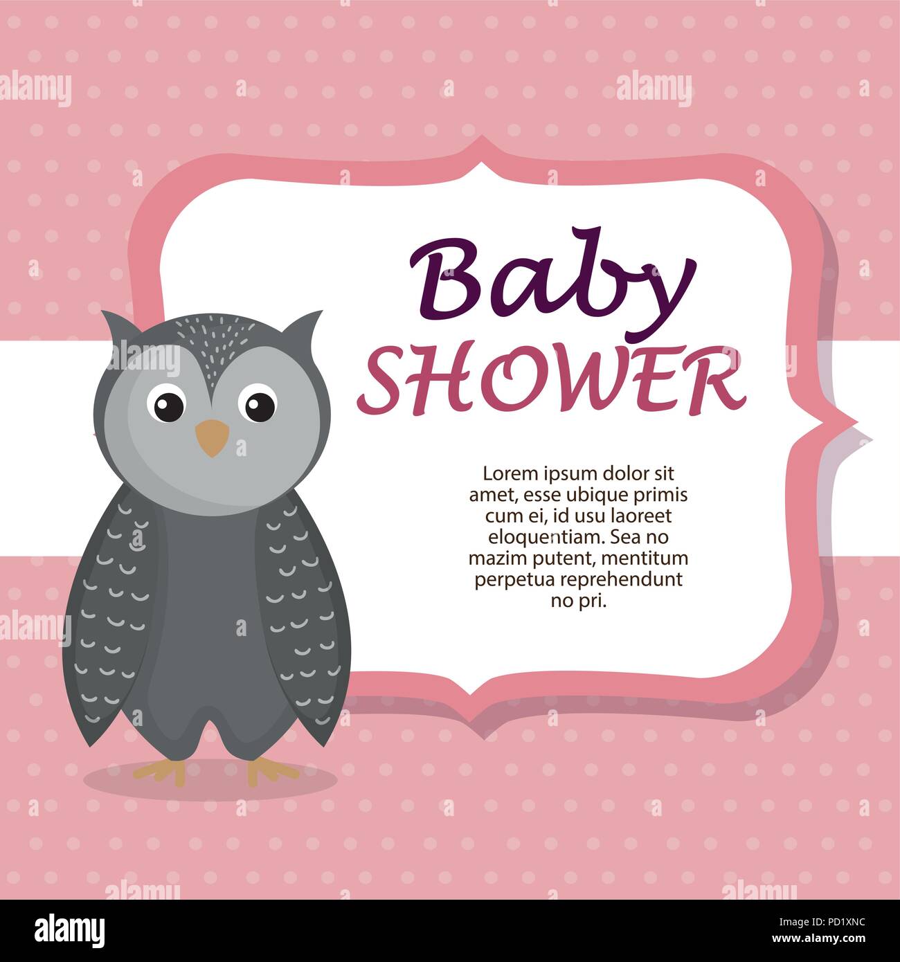 baby shower card with cute owl Stock Vector Image & Art - Alamy