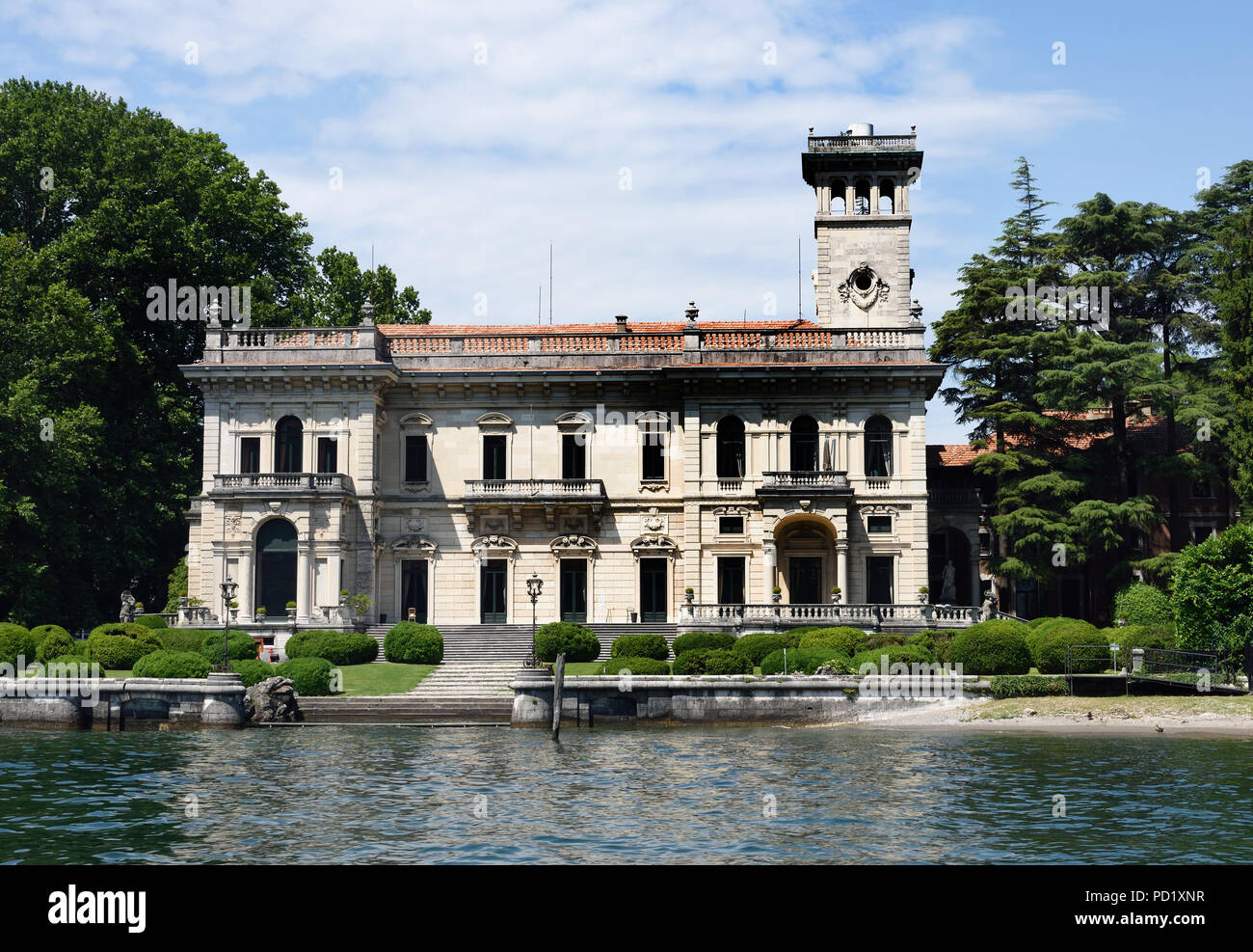 Lago di Como (Lake Como) is a lake of glacial origin in Lombardy Italy Italian . Stock Photo
