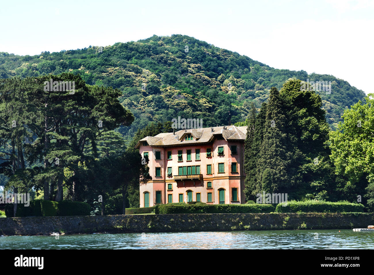 View at Villa Dozzio in Cernobbio Lago di Como (Lake Como) is a lake of glacial origin in Lombardy Italy Italian . Stock Photo