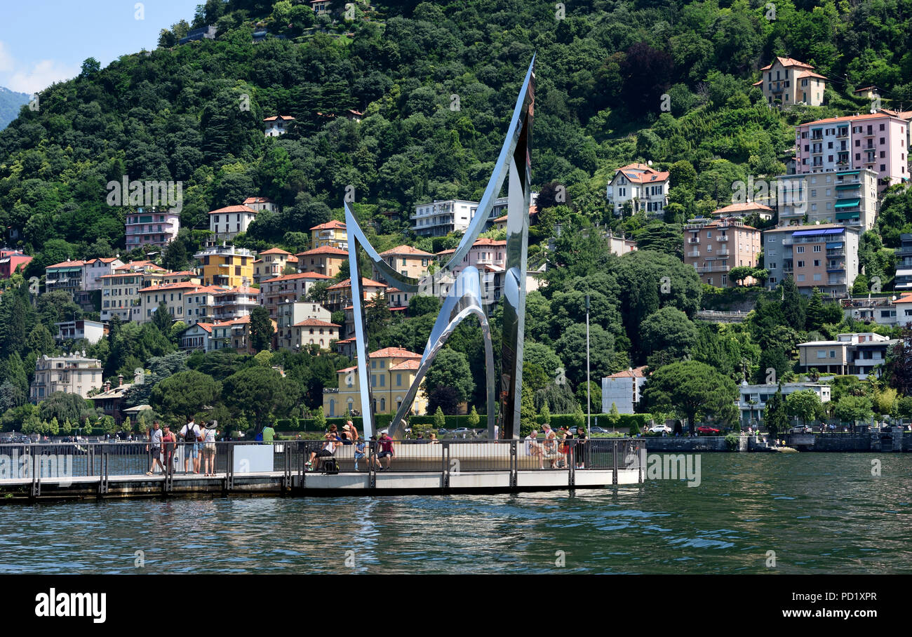 Como on Lago di Como (Lake Como) is a lake of glacial origin in Lombardy Italy Italian . Stock Photo