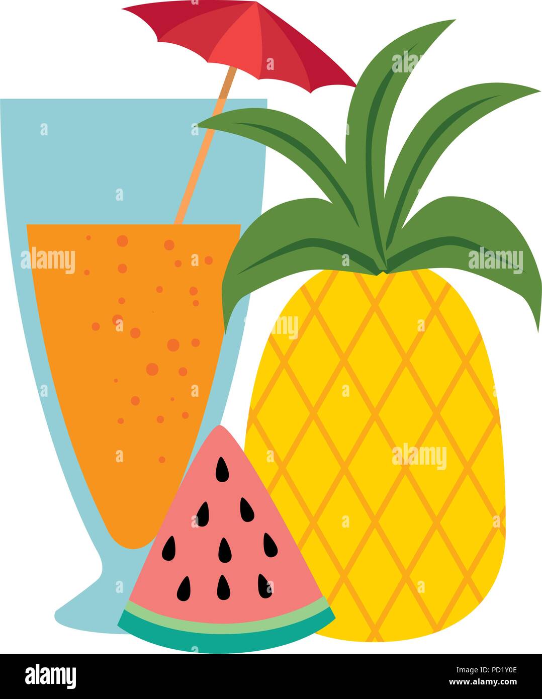 tropical cocktail with fruits Stock Vector Image & Art - Alamy