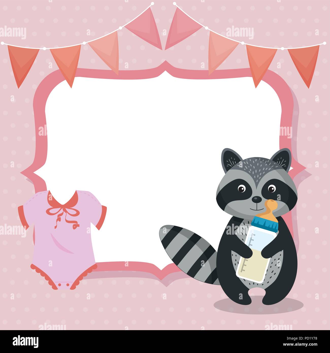 baby shower card with cute raccoon Stock Vector Image & Art - Alamy