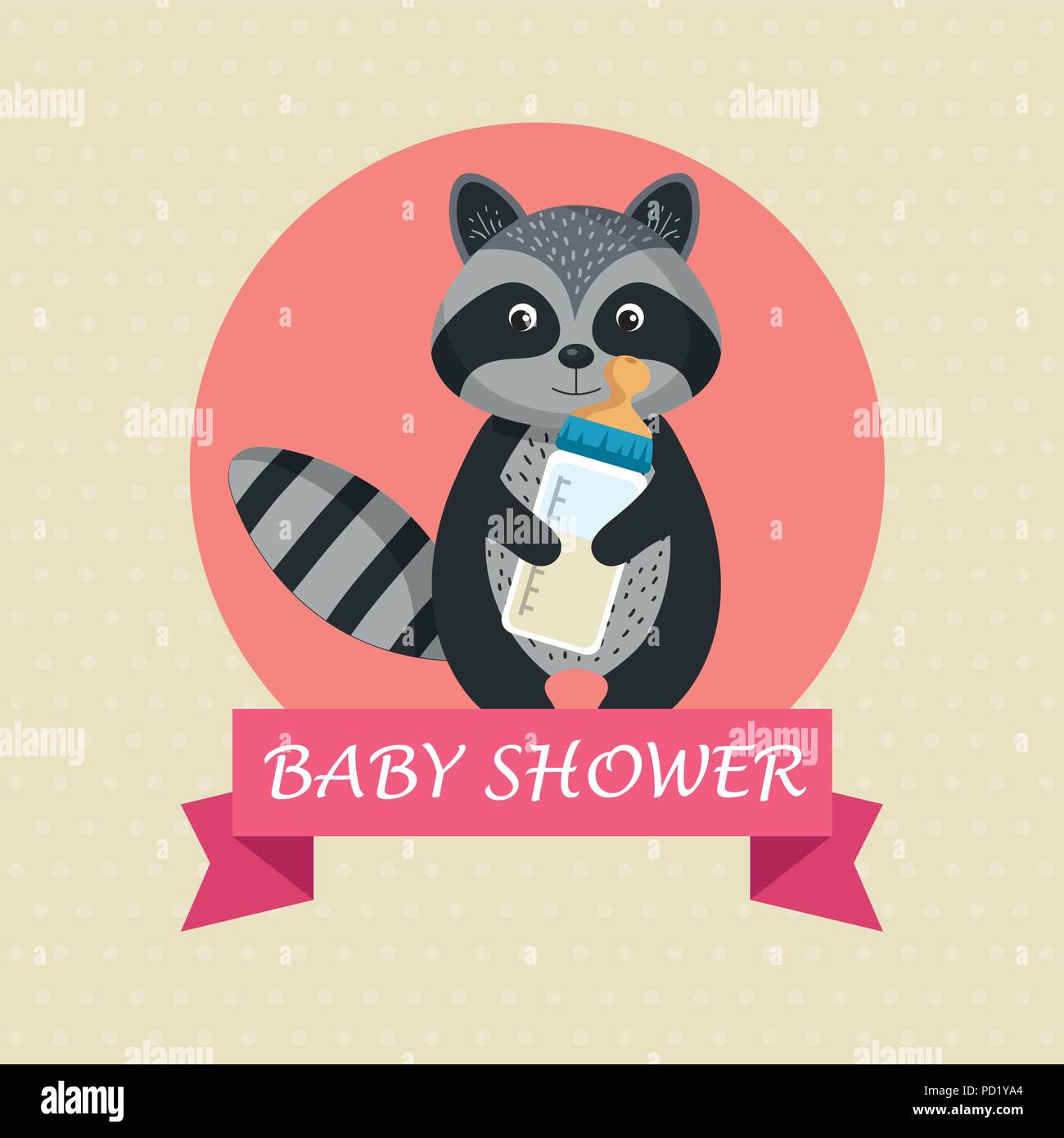 baby shower card with cute raccoon Stock Vector Image & Art - Alamy