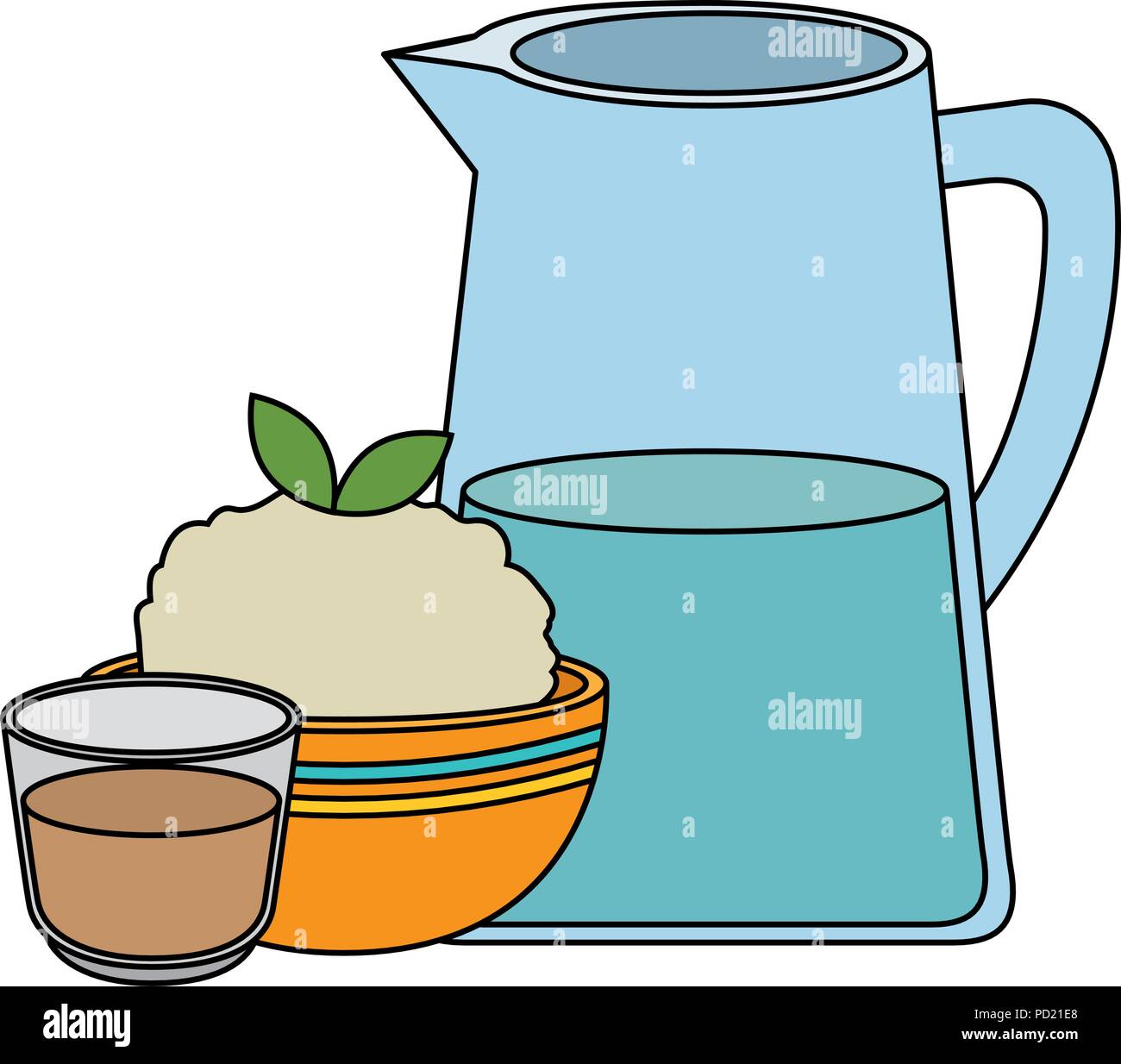 kitchen-bowl-with-mashed-potatoes-and-cream-stock-vector-image-art