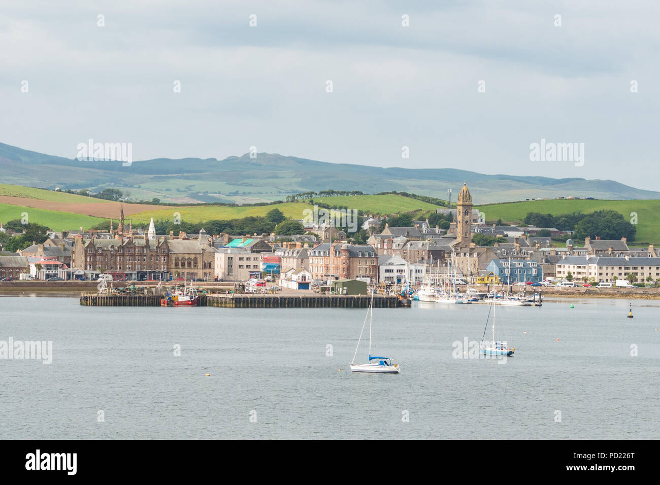 Campbeltown overlooking Cambeltown Loch, Kintyre peninsular, Argyll and Bute, Scotland Stock Photo