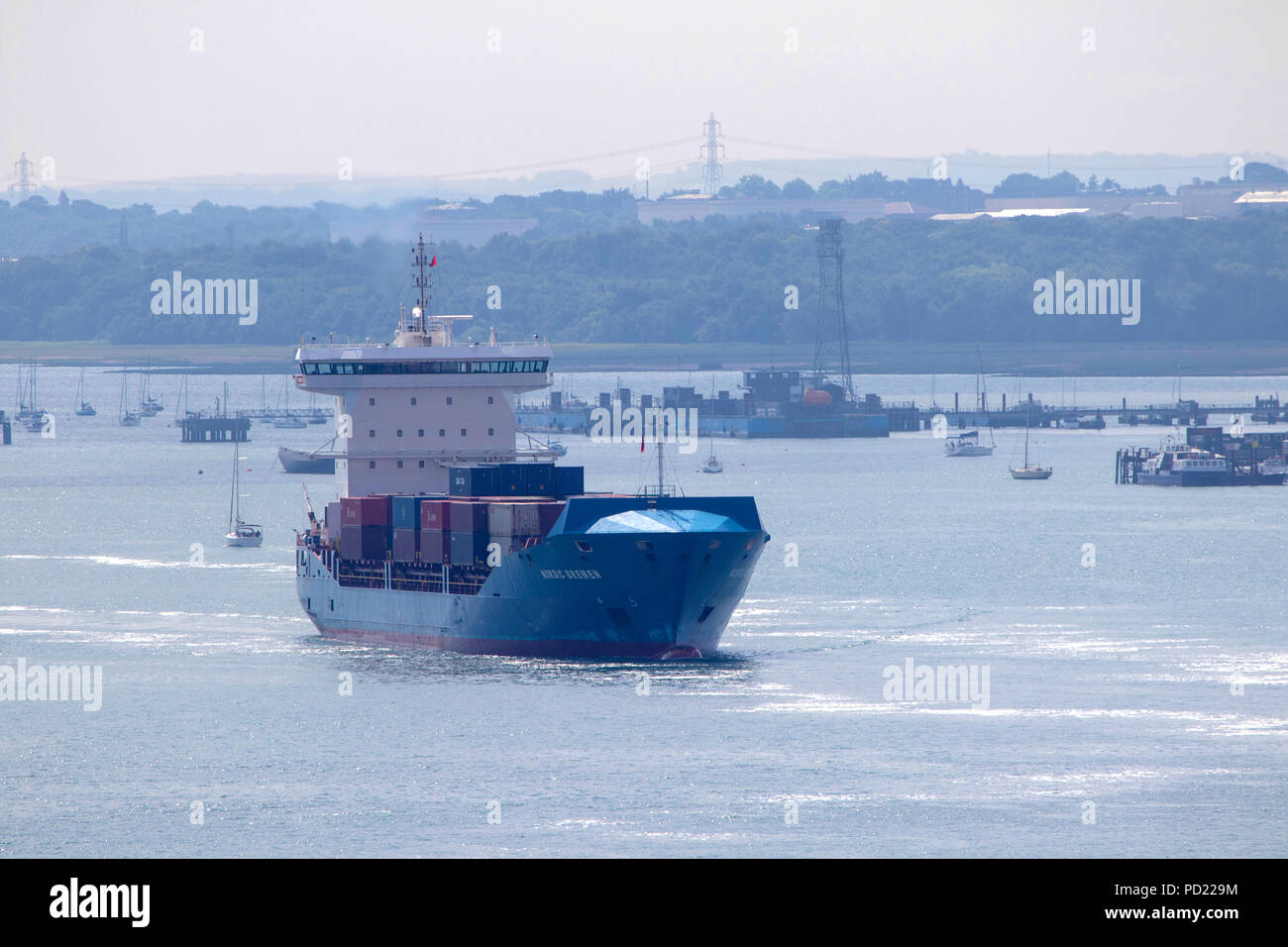 Nordic Bremen Container Ship IMO 9483695 entering Southampton docks