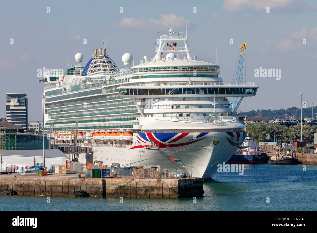 Azura Cruise Ship Operated By P O Cruises And Owned By Carnival Plc Docked At Southampton Docks In England Uk Stock Photo Alamy