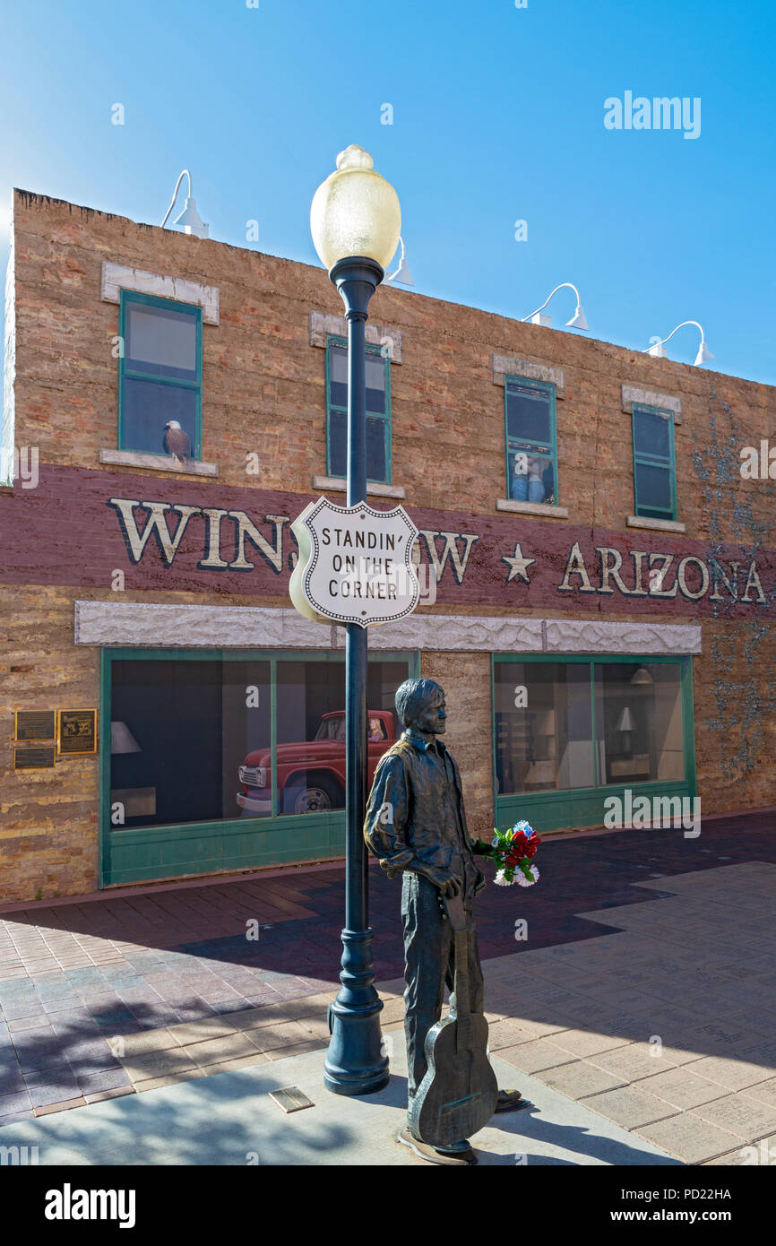 Arizona, Route 66, Winslow, Standin' On The Corner Park Stock Photo Alamy