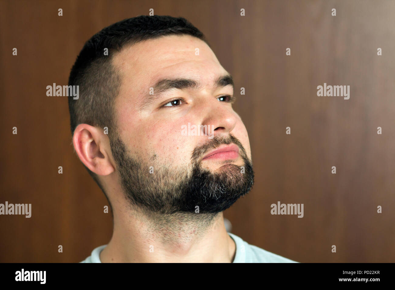 Portrait Of Handsome Bearded Confident Intelligent Modern
