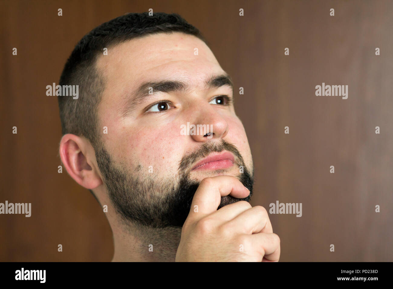 Portrait Of Handsome Bearded Confident Intelligent Modern