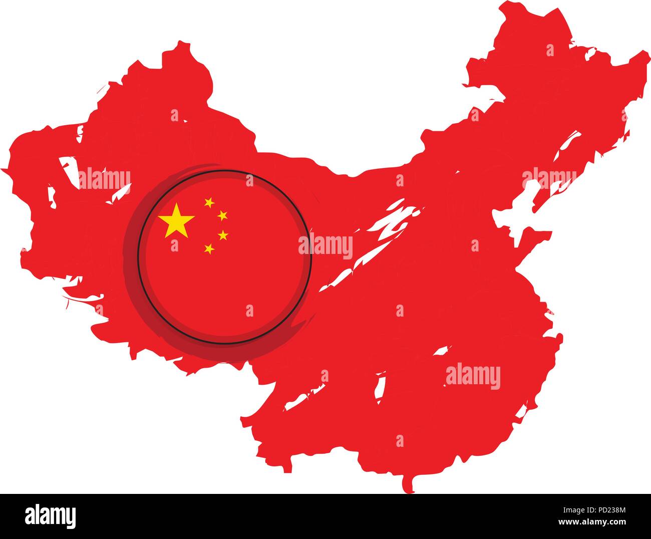 Map of China with a label Stock Vector Image & Art - Alamy