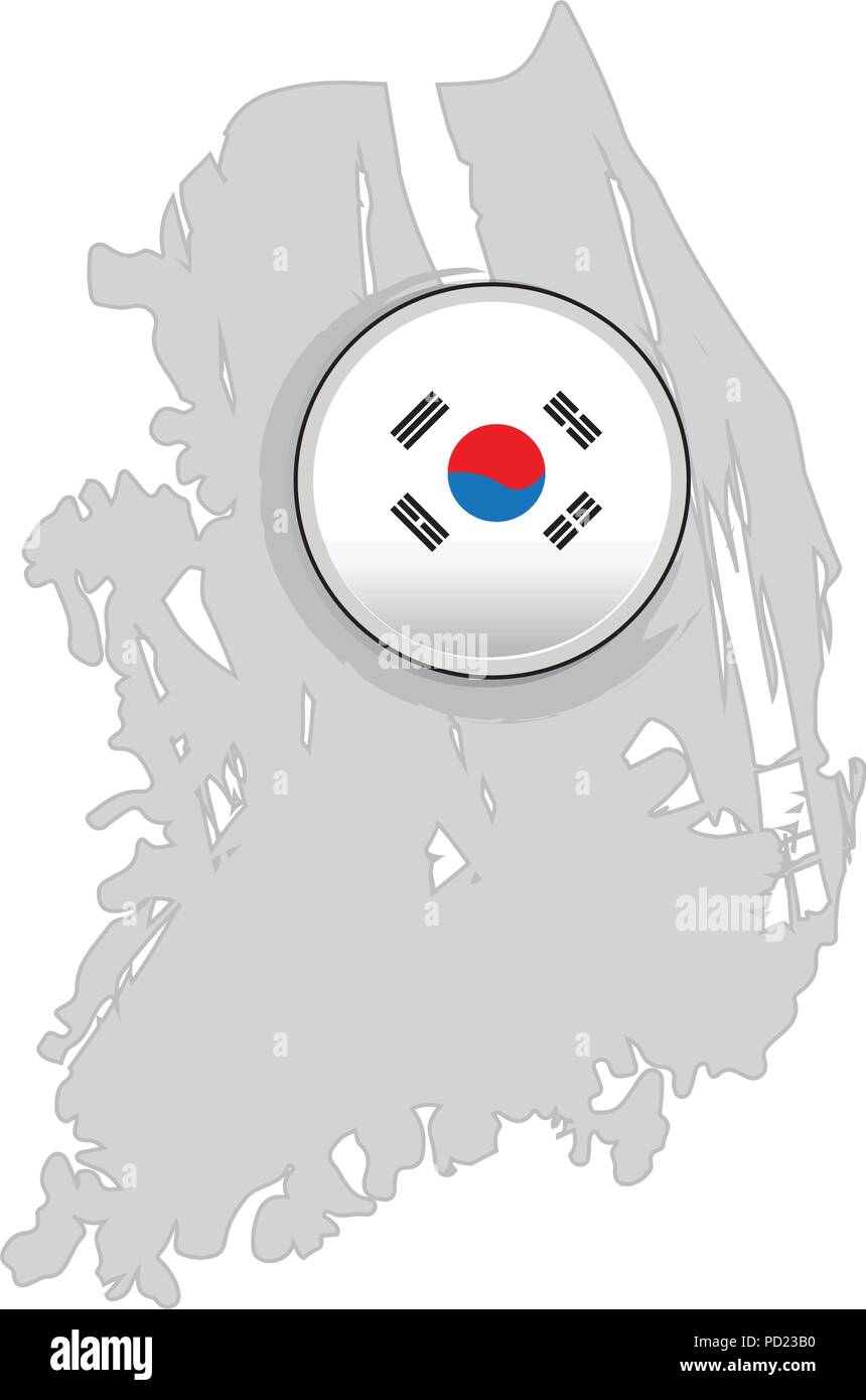Map of South Korea with a label Stock Vector Image & Art - Alamy