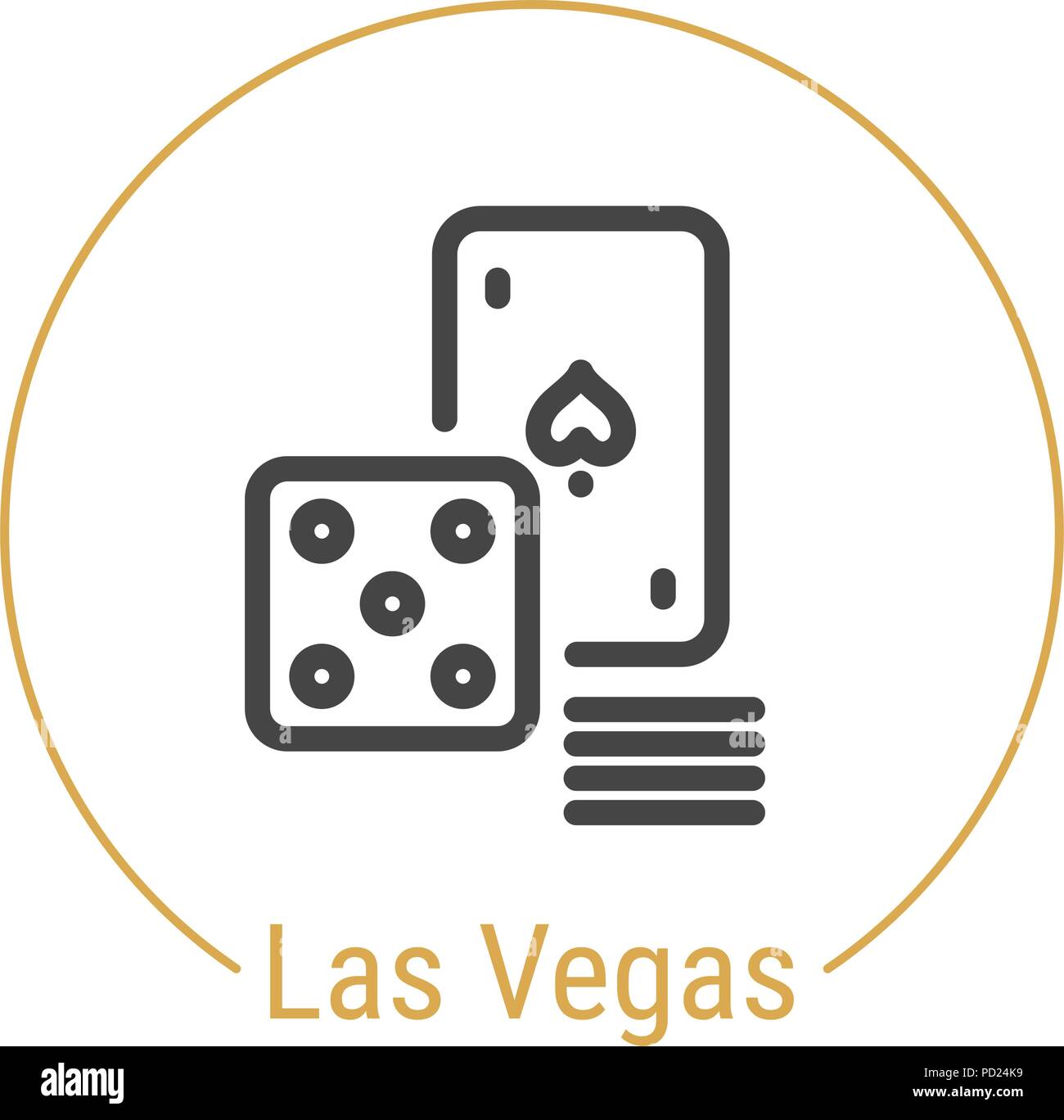 Las Vegas, United States Vector Line Icon Stock Vector