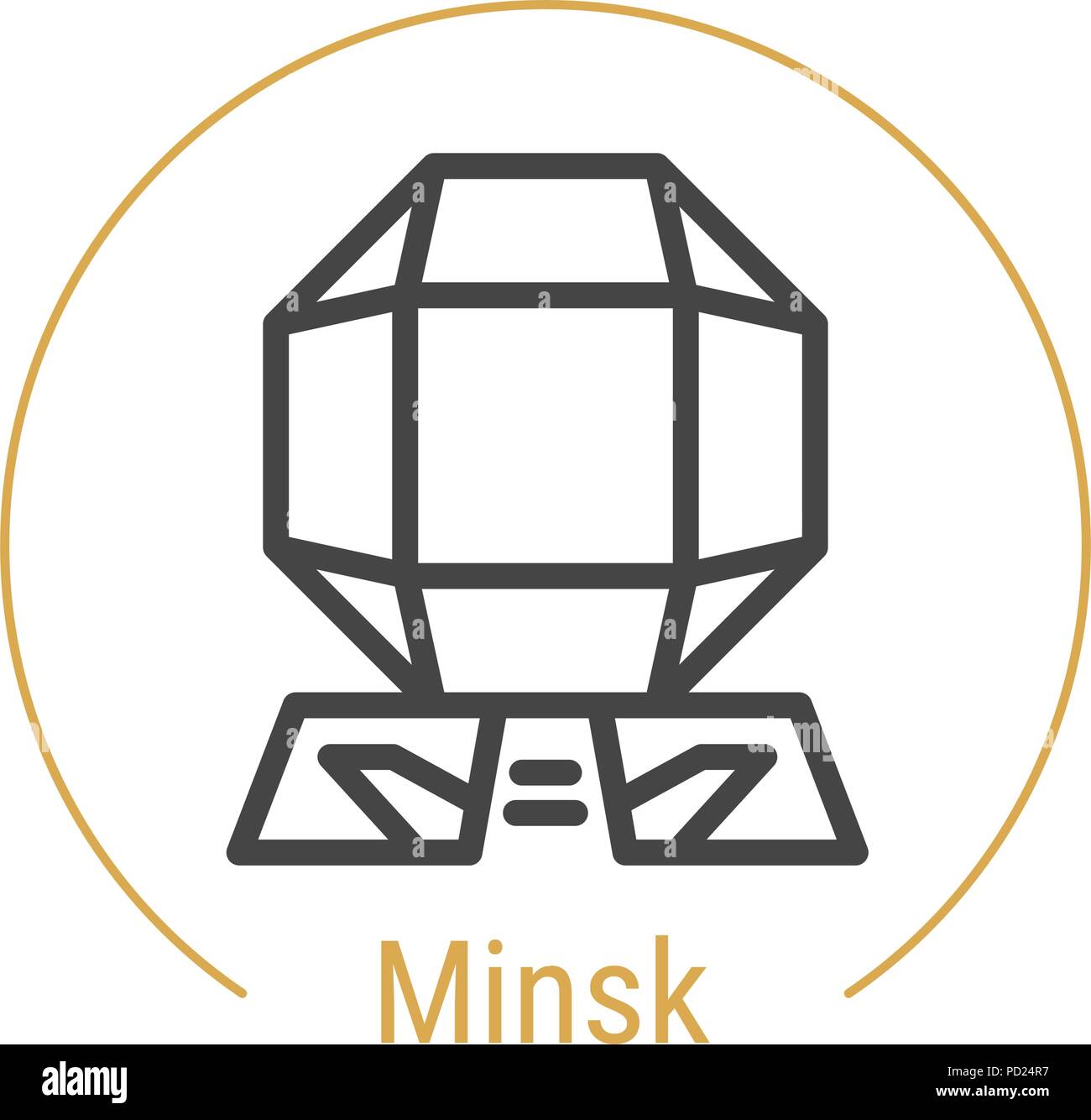 Minsk, Belarus Vector Line Icon Stock Vector