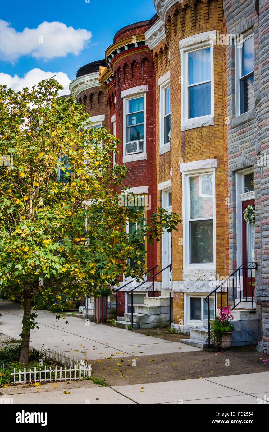 Colorful row houses in Hampden, Baltimore, Maryland Stock Photo Alamy
