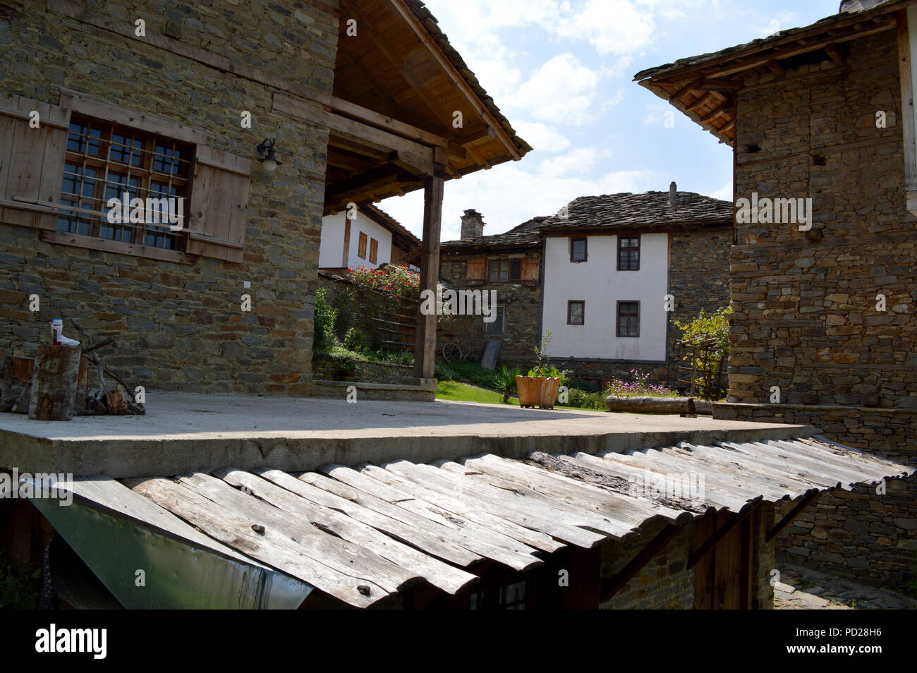 Kovatchevitca Village-Museum, Rhodopes Mountain Stock Photo