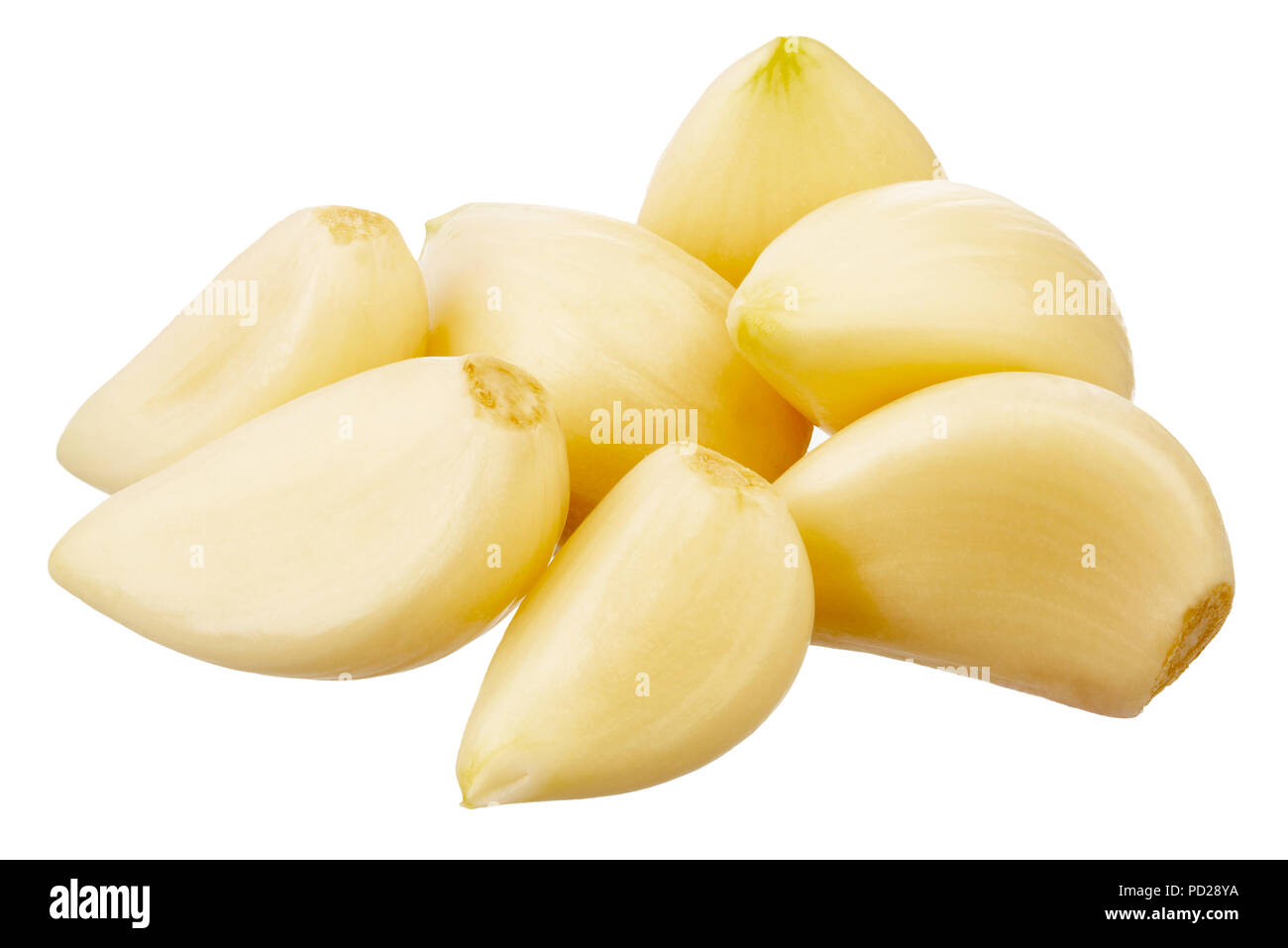 peeled garlic cloves isolated on white background Stock Photo - Alamy