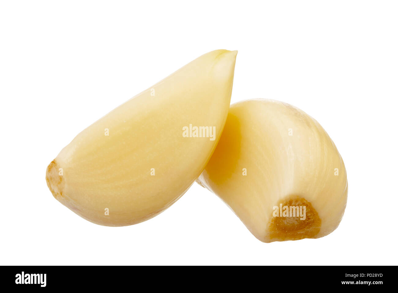 peeled garlic cloves isolated on white background Stock Photo - Alamy