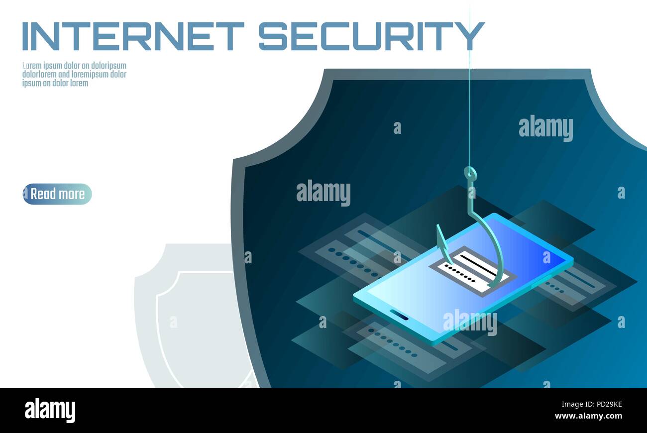 Isometric 3d Smartphone Login Password Phishing Personal