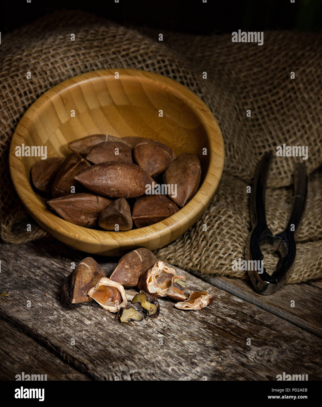 Canarium ovatum known as pili nuts from the Philippines Stock Photo