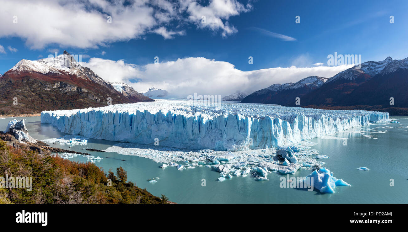 Panorama of the Perito Moreno Glacier, Patagonia, Argentina Stock Photo
