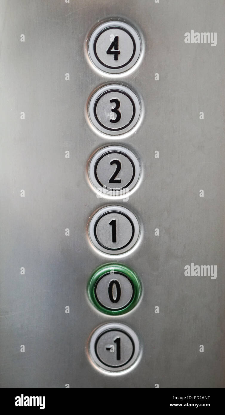 Elevator control panel with buttons for floors Stock Photo - Alamy