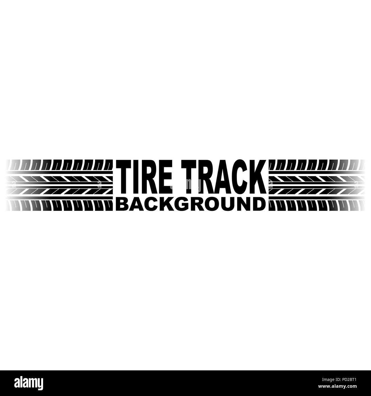 White background with black tire track and sample logo text Stock Vector