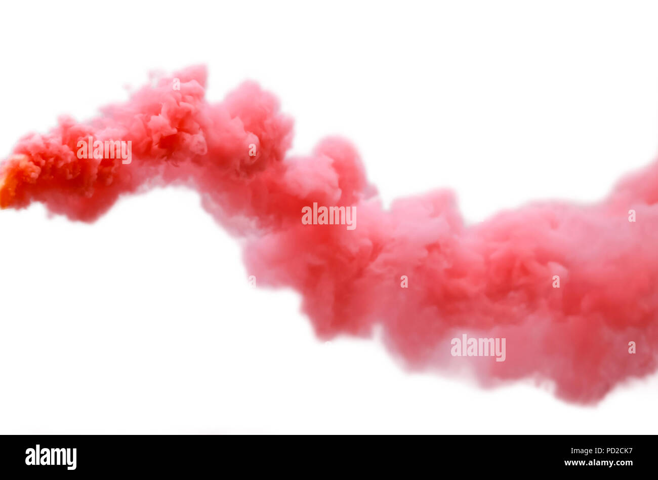 Red smoke, isolated on white background Stock Photo - Alamy