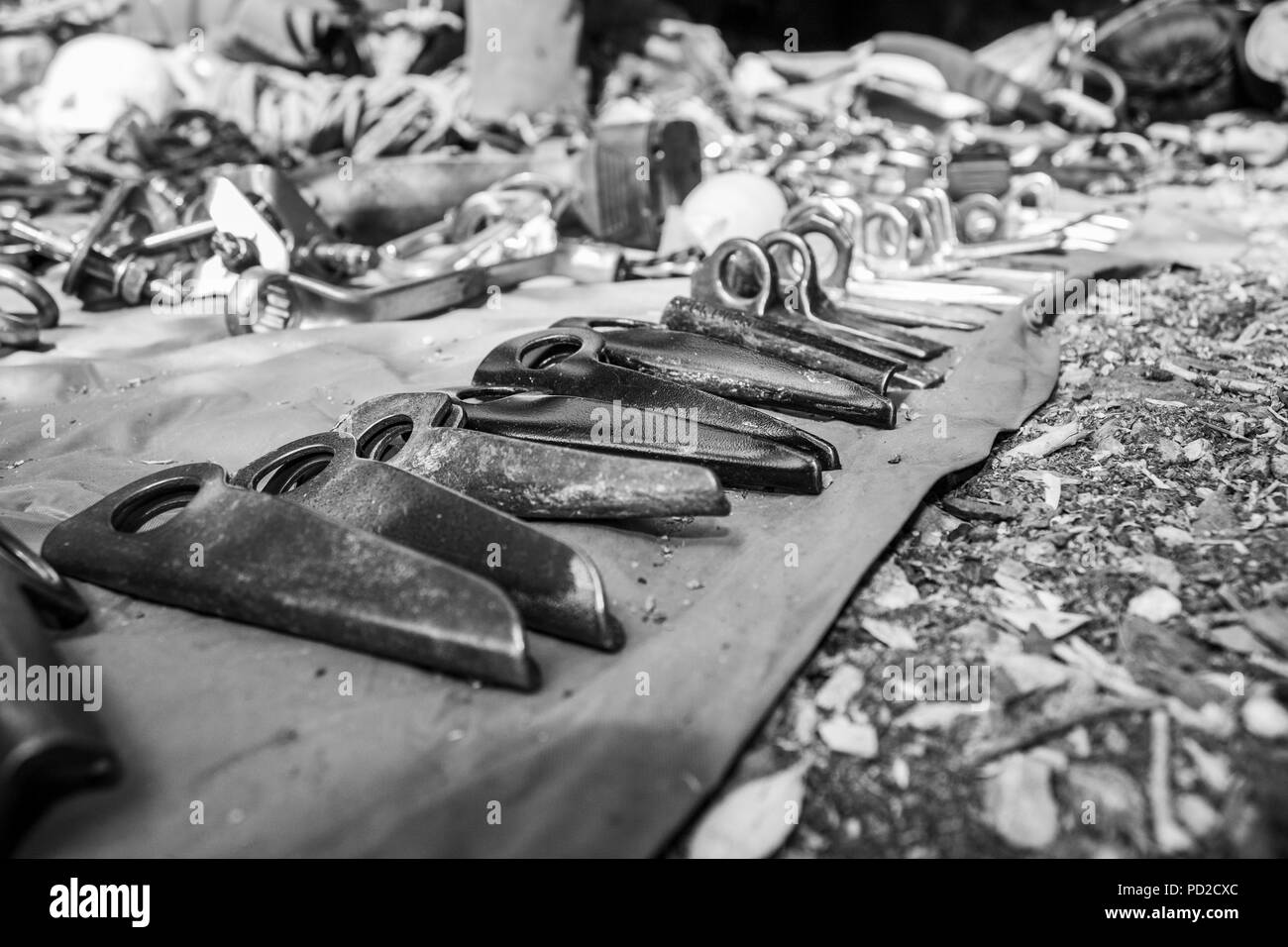 Rock climbing gear for traditional climbing in order to have a self