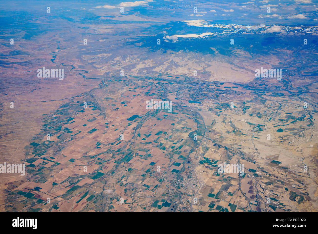 Aerial view of the beautiful Olathe cityscape at Colorado Stock Photo