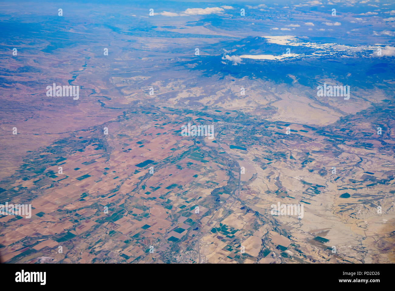 Aerial view of the beautiful Olathe cityscape at Colorado Stock Photo