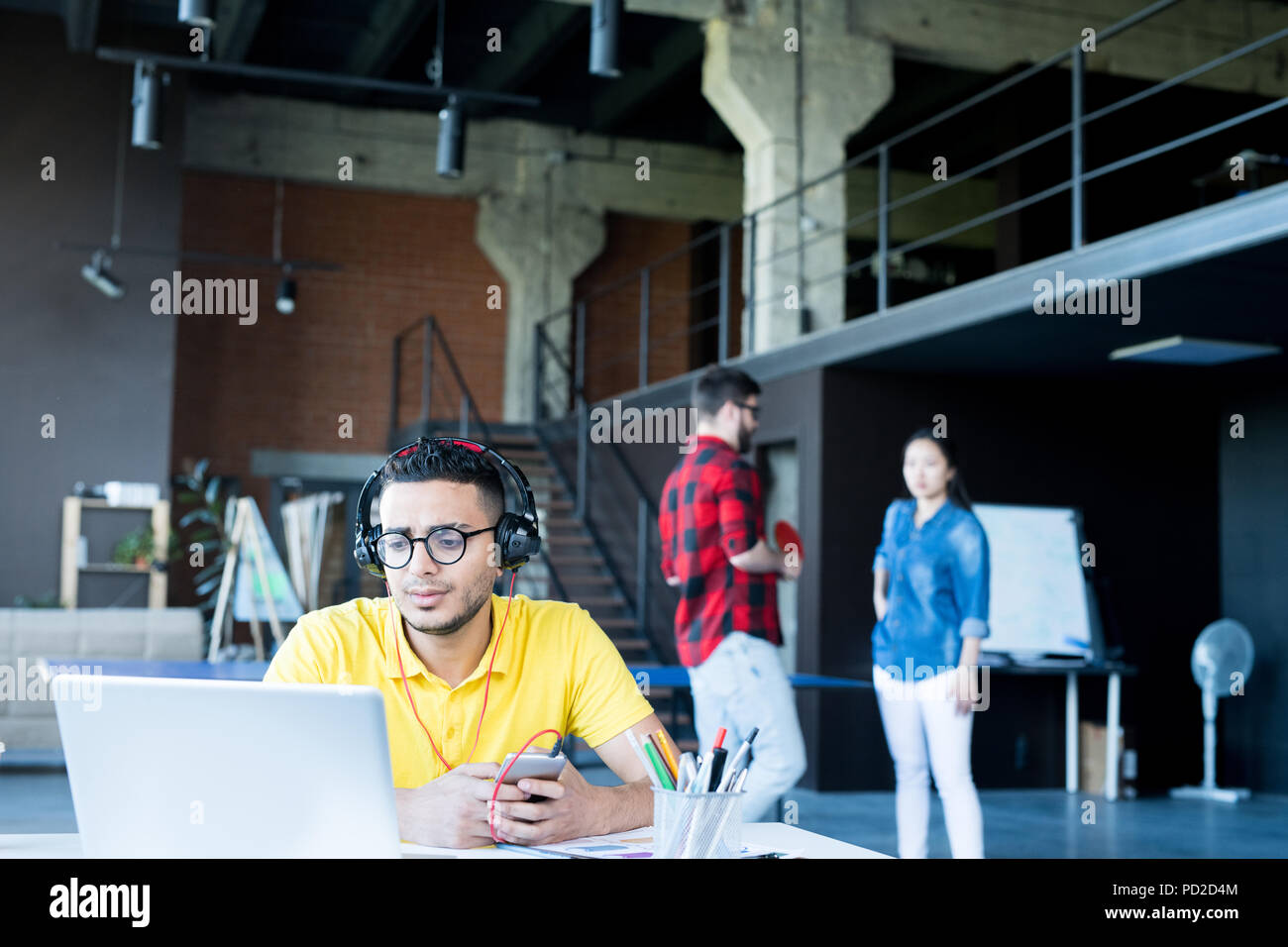Contemporary Middle-Eastern Man in Office Stock Photo