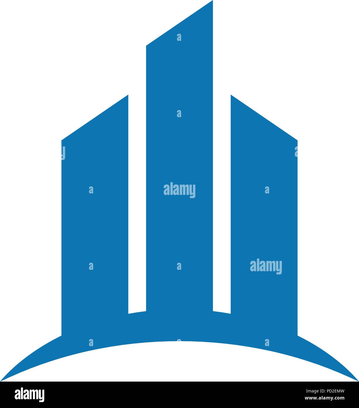 Blue real estate building logo design concept vector Stock Vector Image