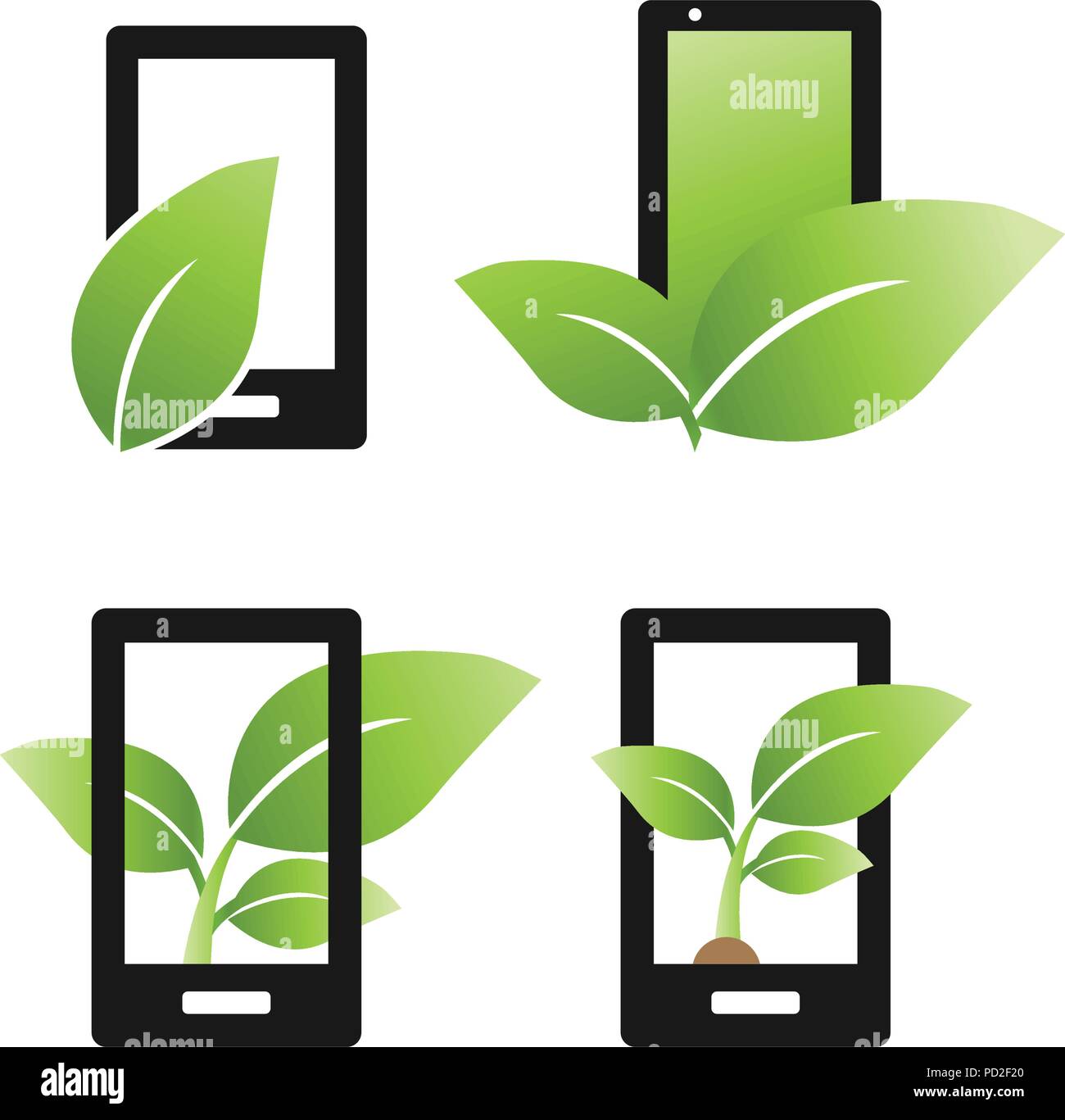Abstract mobile phone logo and icon design template Stock Vector Image & Art Alamy