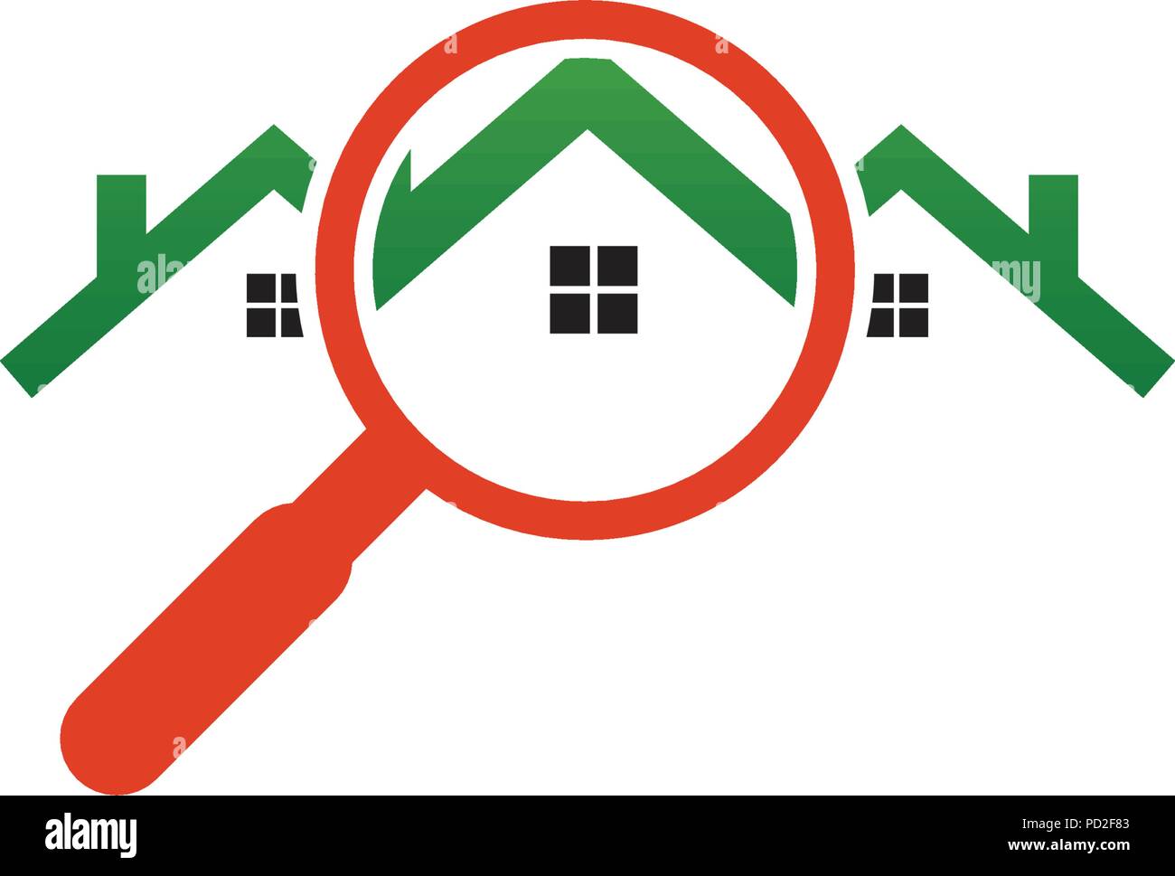 Real estate house finder logo template vector Stock Vector