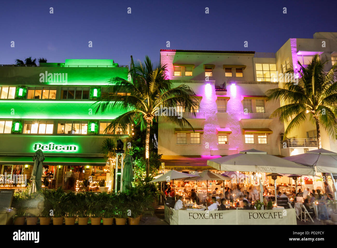 Miami Beach Florida,Ocean Drive,New Year's Eve,night nightlife evening