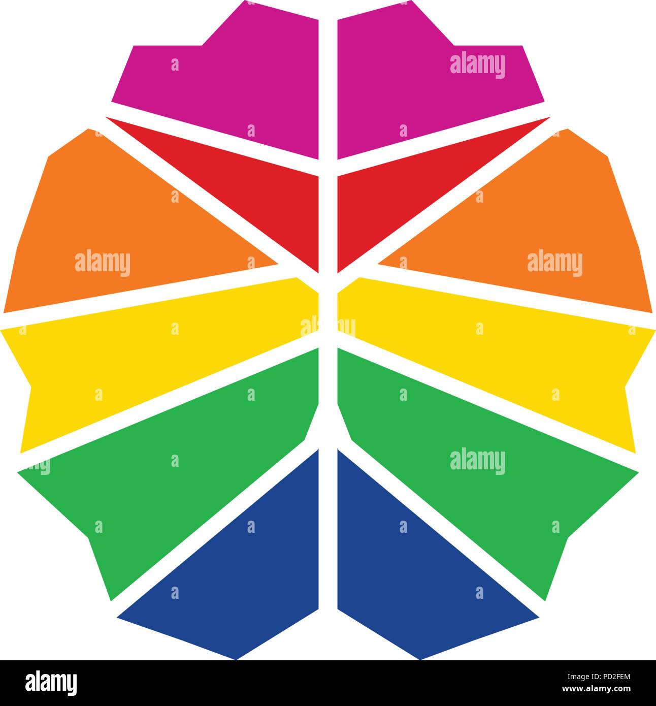 Illustration of colorful brain logo design template vector Stock Vector ...