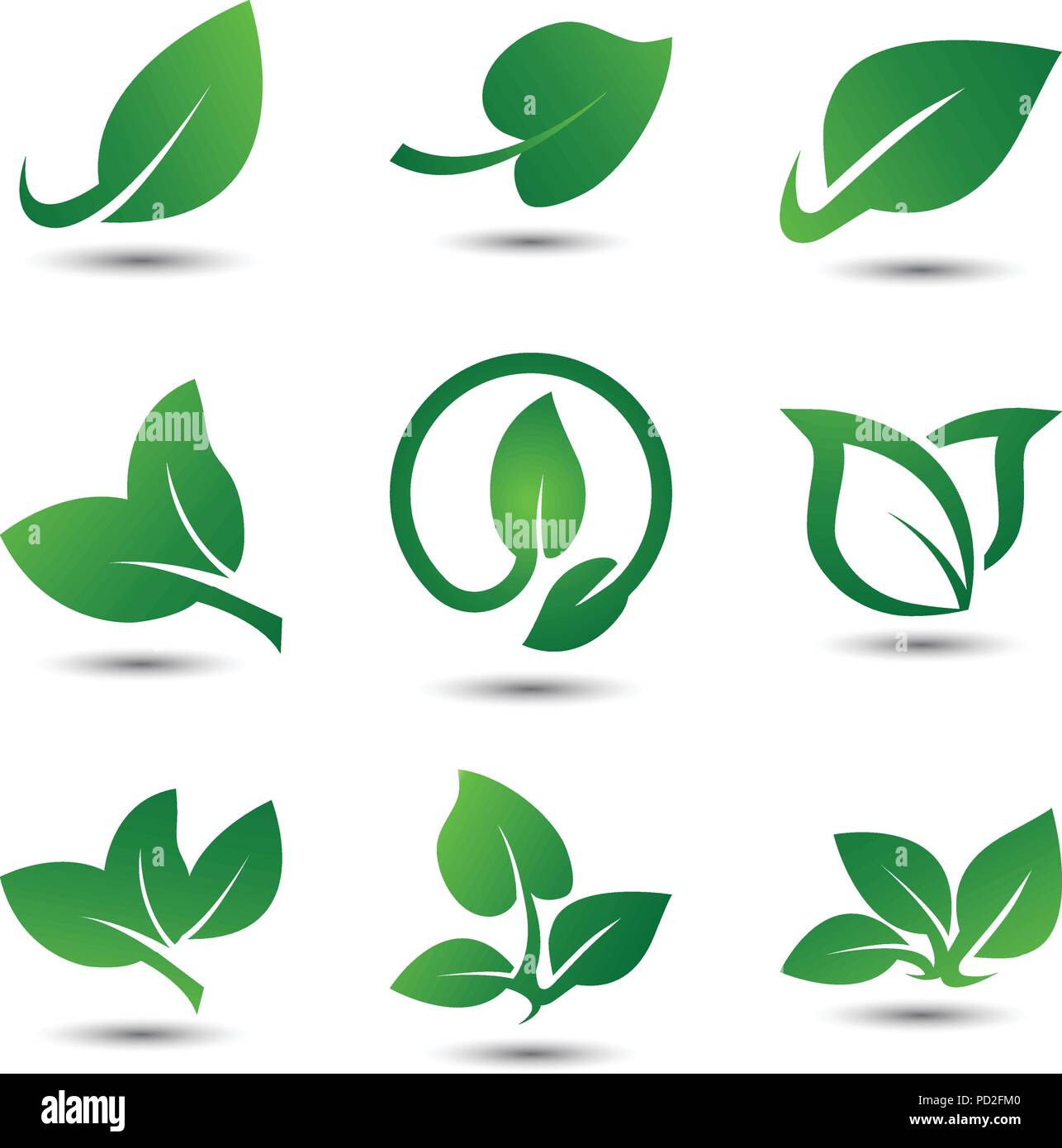 Abstract leaf logo icon template vector element Stock Vector Image