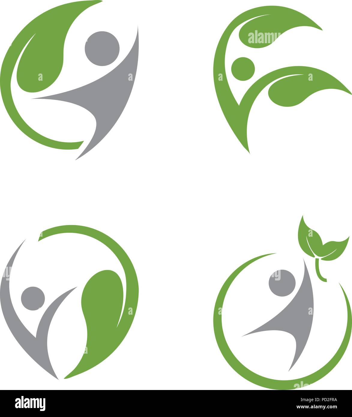 Human and leaf wellness logo icon design template vector Stock Vector Image & Art Alamy