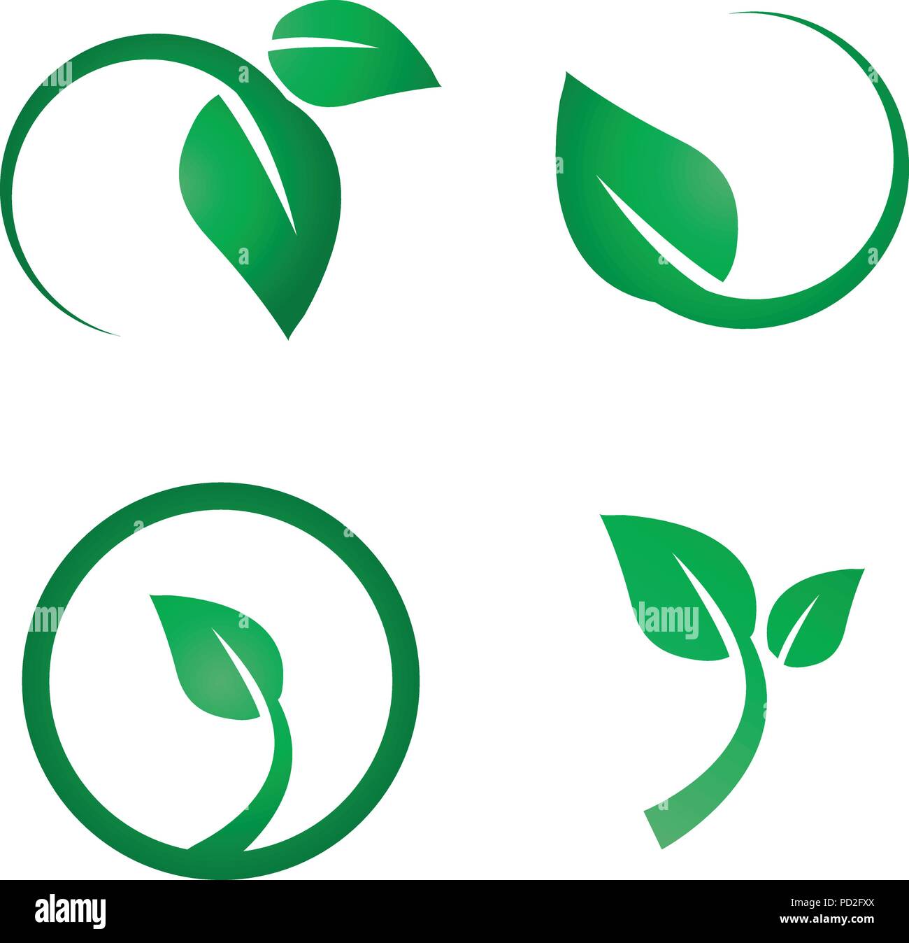 Green leaf logo icon design template vector Stock Vector
