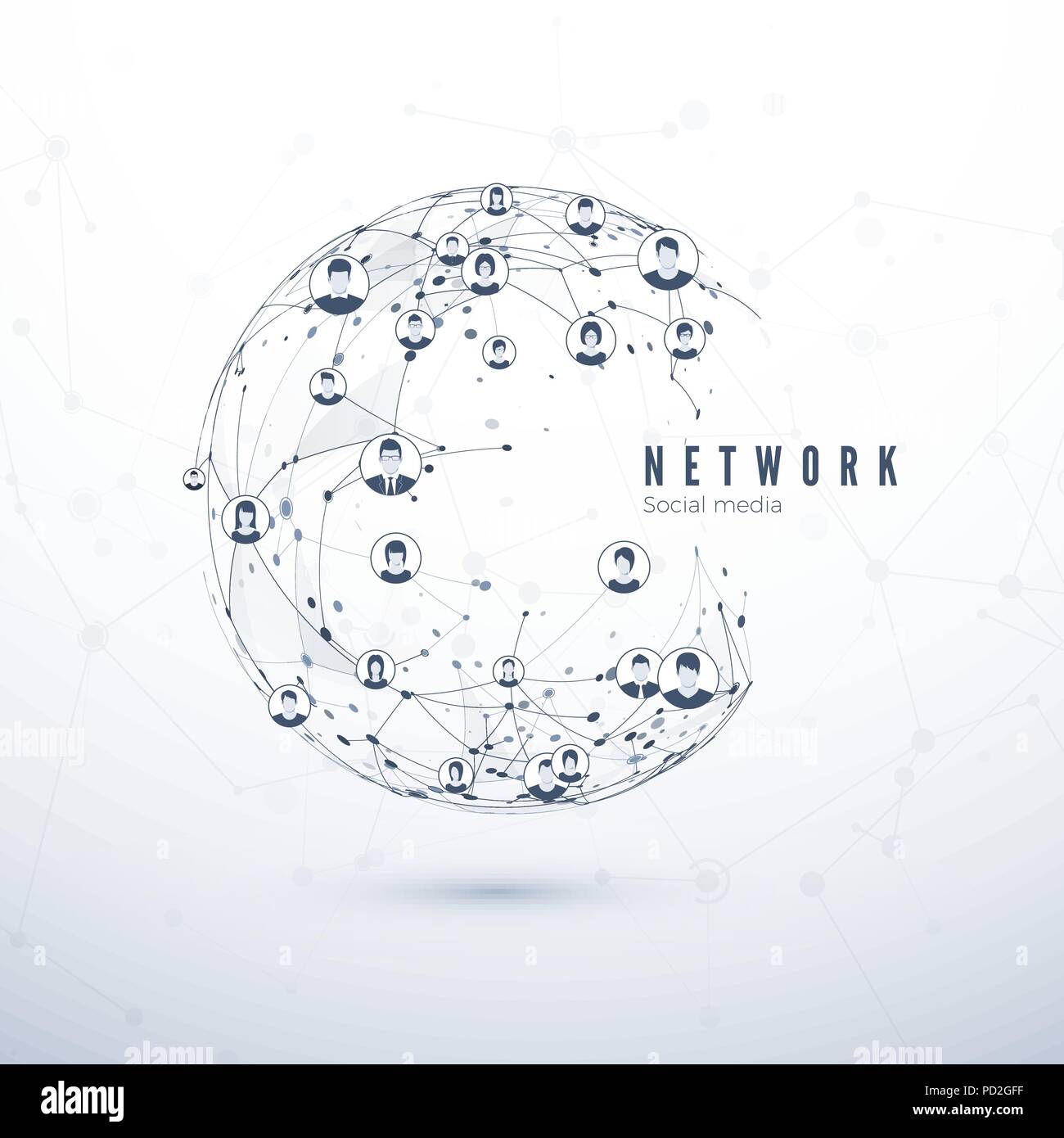 Global network connection. Social media. World Wide Web concept. Global business partnership. Vector Illustration Stock Vector