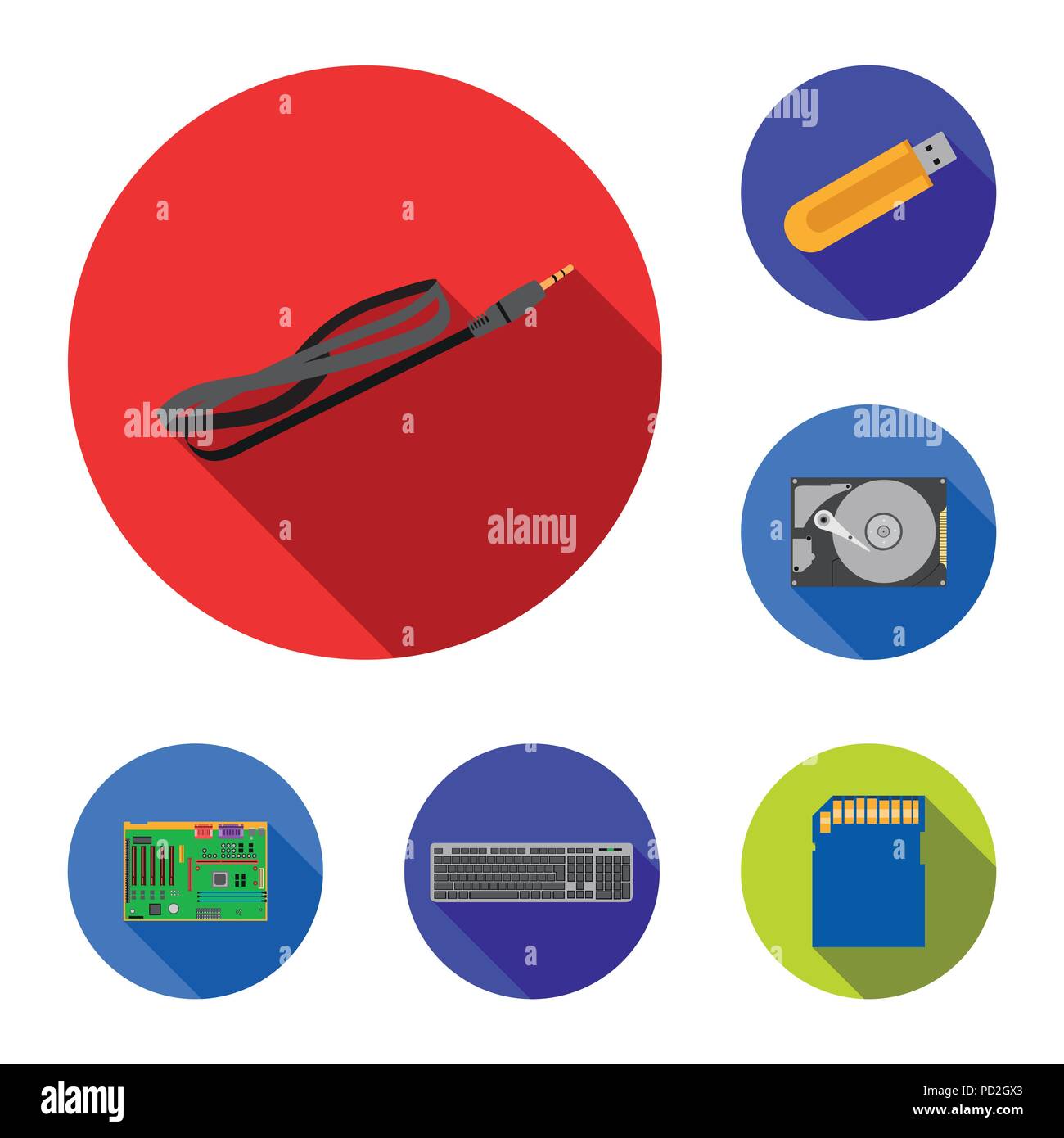 Personal computer flat icons in set collection for design. Equipment ...