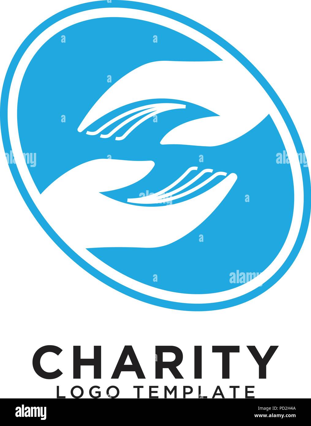 Illustration of charity logo design template vector Stock Vector