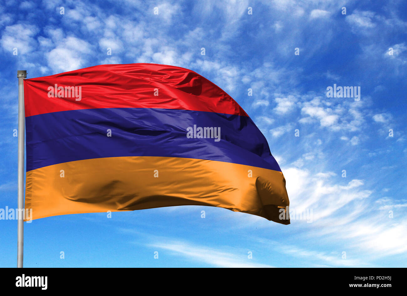 National flag armenia flying in hi-res stock photography and images - Alamy