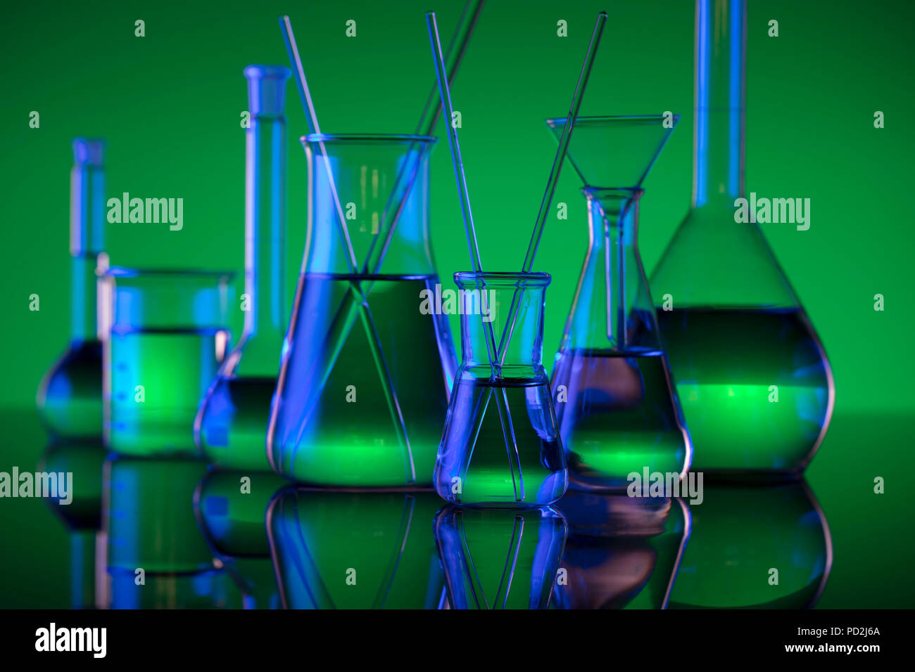 Chemical laboratory concept. Experiment with liquids. Laboratory